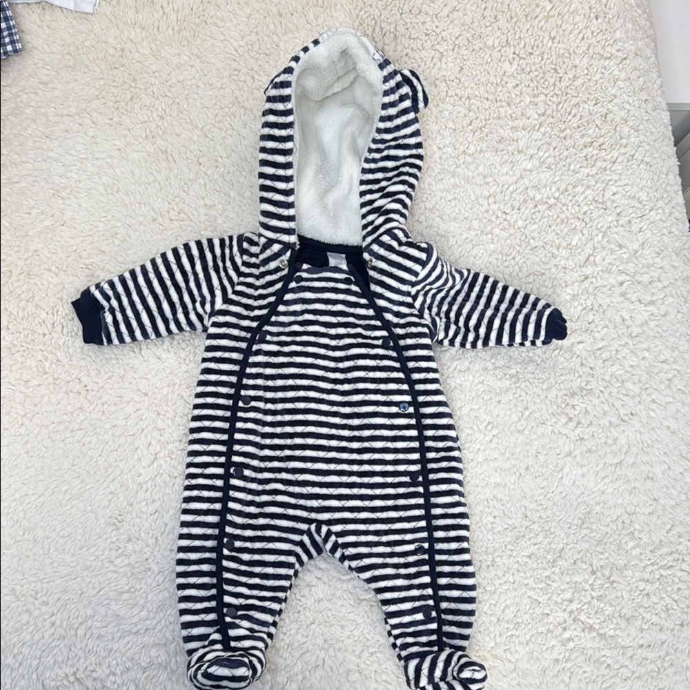 Nordstrom Baby Navy Striped Hooded Jacket